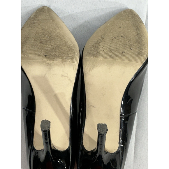 Womans Madden Girl Tartt Size 8.5 Black Faux Patent Leather Stiletto Pumps - Picture 8 of 9